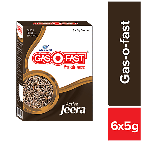 Mankind Gas-O-Fast, Active Jeera, 5 g (Pack of 6)