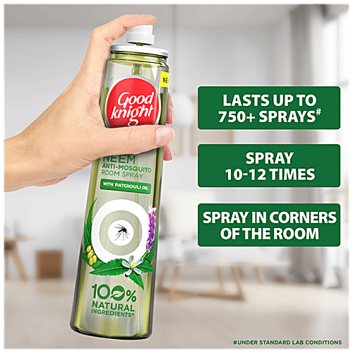 Good Knight Naturals Neem - Anti-Mosquito Room Spray, 150 ml  