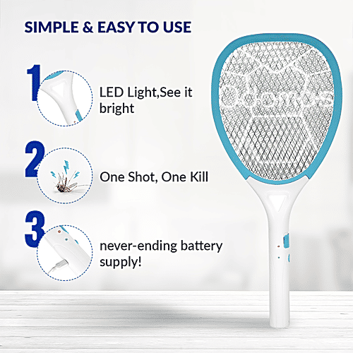 Odomos Mosquito Killer Rechargeable Racquet - Plastic, 1200 mAh Battery, 1 pc  