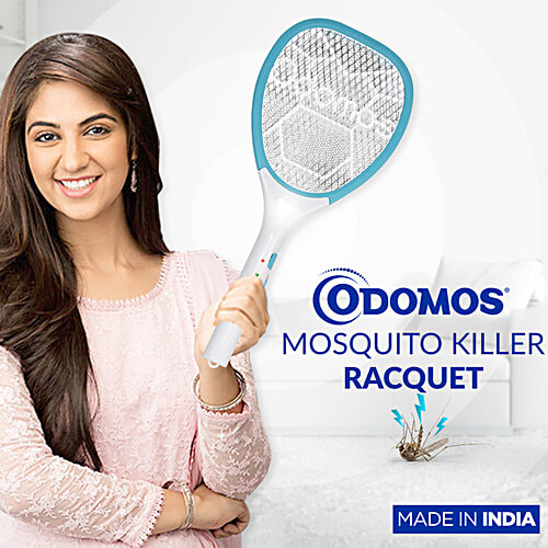 Odomos Mosquito Killer Rechargeable Racquet - Plastic, 1200 mAh Battery, 1 pc  