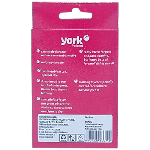 YORK Cellulose Power Scrub Sponge, 1 pc