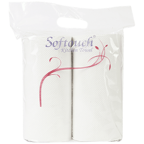 Softouch Kitchen Paper Towels - 4 Ply, 2 pcs (60 Pulls) Strong & Absorbent