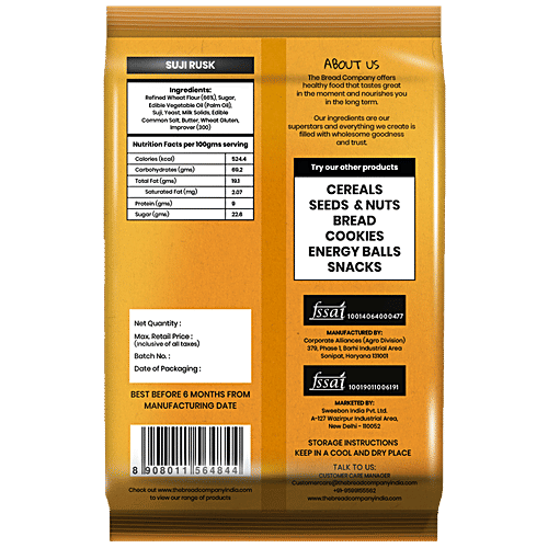 The Bread Company Suji Rusk, 300 g  
