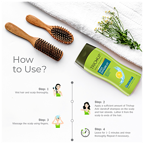 Trichup Anti Dandruff Herbal Shampoo - Enriched with Neem, Rosemary, Tea Tree & Lemon Oil, 200 ml Pack of 1 0% SLES, Parabens