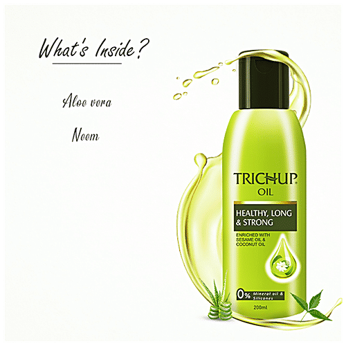 Trichup Hair Oil with Sesame Oil & Coconut Oil - For Healthy, Long & Strong Hair, 0% Mineral Oil & Silicones, 200 ml Pack of 1 0% Mineral Oil & Silicones