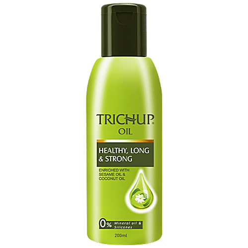 Trichup Hair Oil with Sesame Oil & Coconut Oil - For Healthy, Long & Strong Hair, 0% Mineral Oil & Silicones, 200 ml Pack of 1 0% Mineral Oil & Silicones