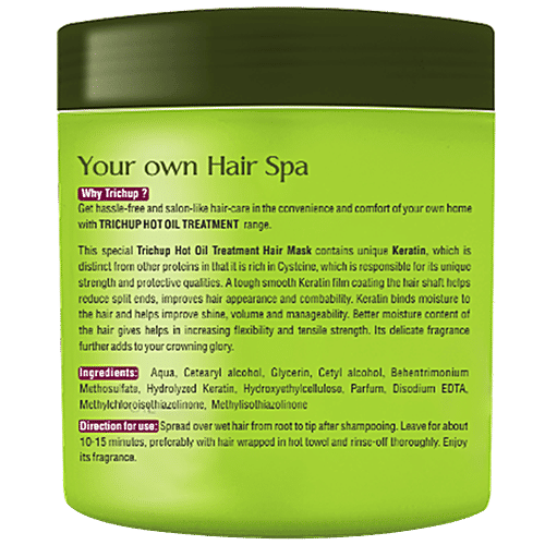 Trichup Hot Oil Treatment Hair Mask - For All Types of Hair, Keratin Damage Repair, 0% Parabens & Silicones, 500 ml Pack of 1 0% Parabens & Silicones