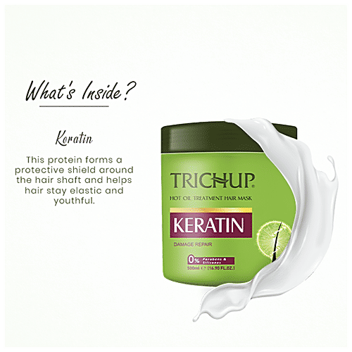 Trichup Hot Oil Treatment Hair Mask - For All Types of Hair, Keratin Damage Repair, 0% Parabens & Silicones, 500 ml Pack of 1 0% Parabens & Silicones