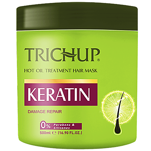 Trichup Hot Oil Treatment Hair Mask - For All Types of Hair, Keratin Damage Repair, 0% Parabens & Silicones, 500 ml Pack of 1 0% Parabens & Silicones