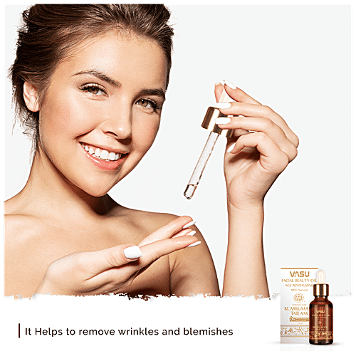 Vasu Facial Beauty Oil - Enriched with Kumkumadi Tailam, Age Revitalizing, 100% Natural, 25 ml Pack of 1 100% Natural