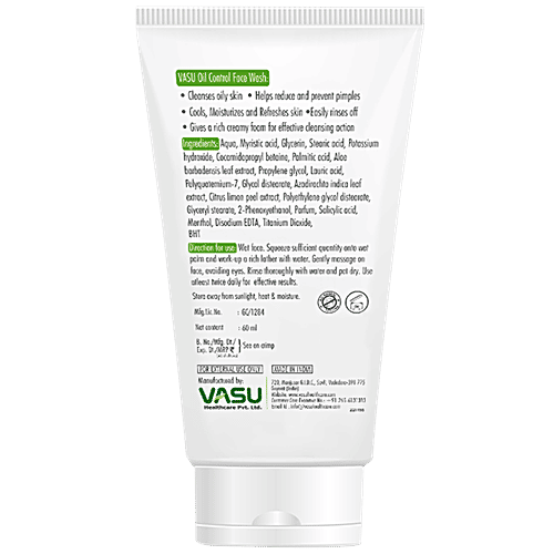 Buy Vasu Oil Control Face Wash Enriched with Neem, Lemon & Aloevera