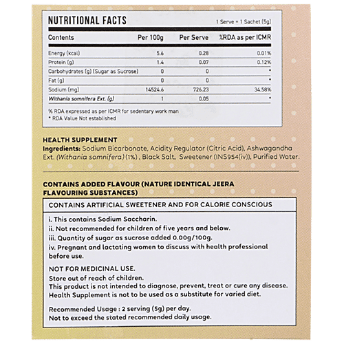 Kapiva Ashwagandha Fizz Powder For Calm & Relaxed Mind - Refreshing Jeera Flavour, 100 g  