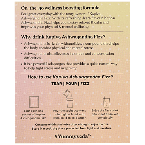 Kapiva Ashwagandha Fizz Powder For Calm & Relaxed Mind - Refreshing Jeera Flavour, 100 g  