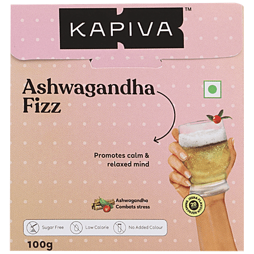 Kapiva Ashwagandha Fizz Powder For Calm & Relaxed Mind - Refreshing Jeera Flavour, 100 g  