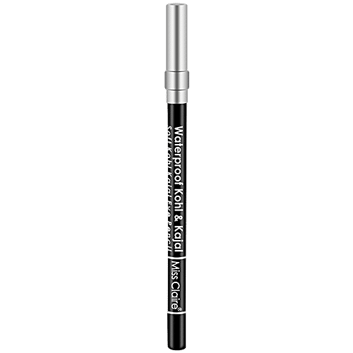 Miss Claire Waterproof Kohl & Kajal - Soft Kohl Kajal Eye Pencil, 1.2 g Silver Cap Water Proof