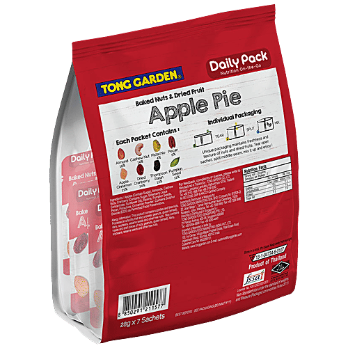 Tong Garden Apple Pie - Baked Nuts & Dried Fruits, 196 g (7 Sachets x 28 g Each) 