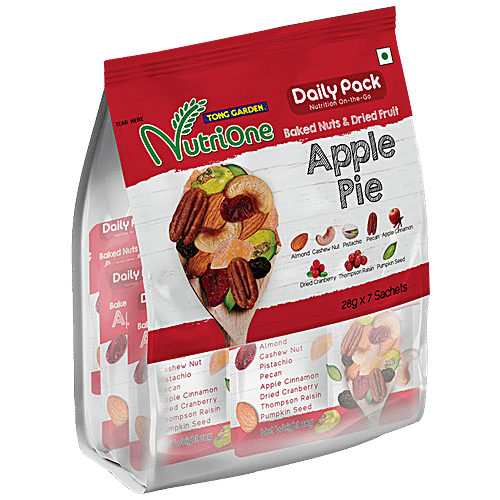 Tong Garden Apple Pie - Baked Nuts & Dried Fruits, 196 g (7 Sachets x 28 g Each) 