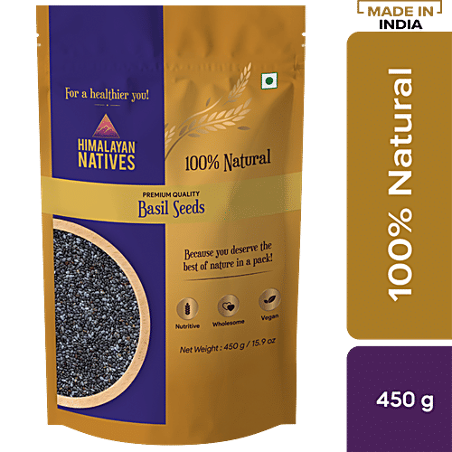 Himalayan Natives Natives Basil/Sabja/Tukmaria Seeds, 450 g  
