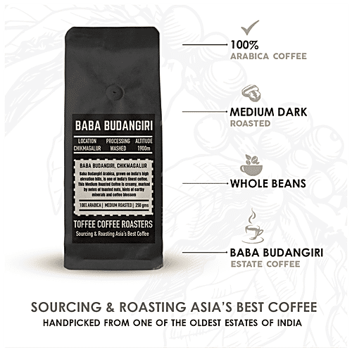 Toffee Coffee Roasters Baba Budangiri Estate Coffee - Grind: Whole Beans, 250 g  