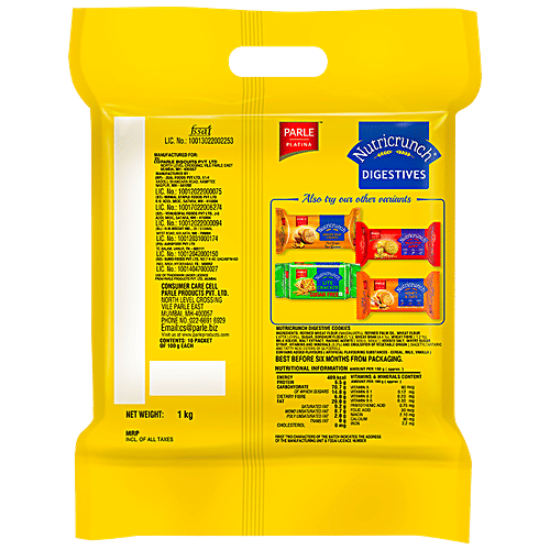 Parle Platina Nutricrunch Digestive Cookies, 1 kg  