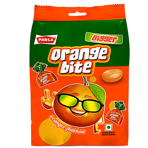 Buy Parle Bigger Orange Bite Candy Sugar Boiled, Sweet & Tangy Online