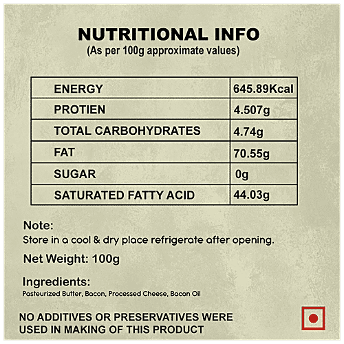 Bun Maska Gourmet Butter Bacon, 100 g Salty, Smokey & Irresistible Flavoured Butter