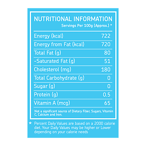 SHUDH GARHWAL Pasteurised White Butter - Unsalted, 1 kg Carton Zero Added Sugar