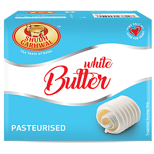 SHUDH GARHWAL Pasteurised White Butter - Unsalted, 1 kg Carton Zero Added Sugar