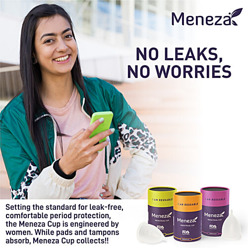 Meneza Menstrual Cup - Large Size, For Women Under 30 Years Of Age And With Low Cervix, 1 pc  