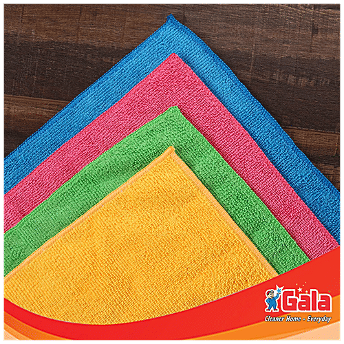 Gala Microfiber Cleaning Cloth, 4 pcs (Buy 3 Get 1 Free) Cleans Streak-Free