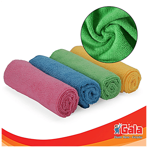 Gala Microfiber Cleaning Cloth, 4 pcs (Buy 3 Get 1 Free) Cleans Streak-Free
