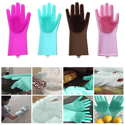 Buy Klassic Silicone Dish Washing Hand Gloves, KL77 Online at Best Price of Rs 1159 bigbasket
