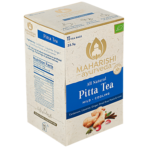 Maharishi Ayurveda  Organic Pitta Tea, 22.5 g (15 Bags x 1.5 g each) No Cholesterol