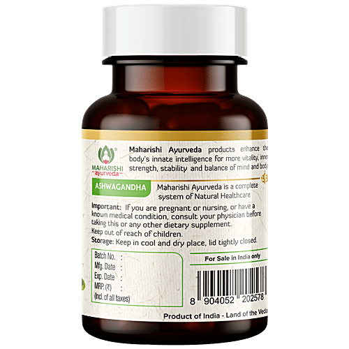 Maharishi Ayurveda Organic Ashwagandha, 60 pcs