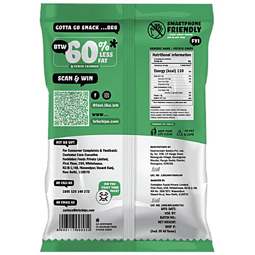 BRB Popped Chips Bhel Flavour, 52 g  