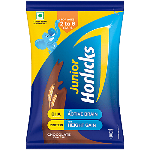 Junior Horlicks Chocolate, 400 g Pouch Cereal based drinks