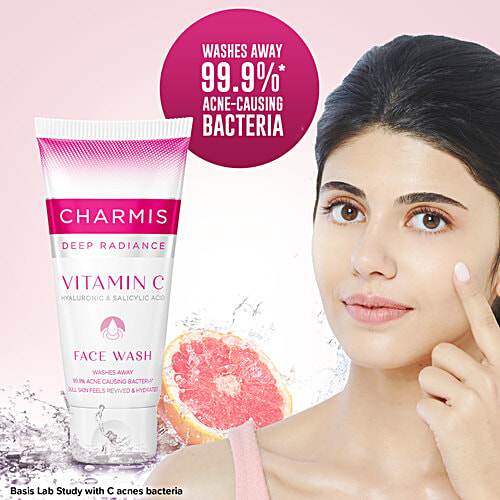 Buy Charmis Deep Radiance Face Wash Vitamin C, Washes Away 99.9 Acne