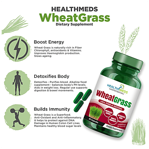 Healthmeds Wheat Grass Dietary Supplement, 100 g  