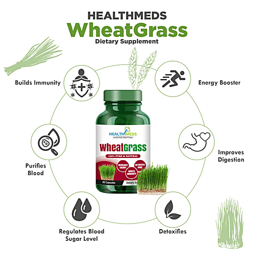 Healthmeds Wheat Grass Dietary Supplement, 100 g  