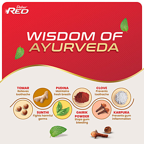 Dabur Paste, Ayurvedic Fluoride Free Toothpaste, 500 g Value Pack Clinically Proven Formula