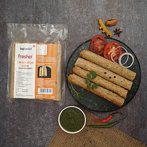 Fresho Chicken Seekh Kabab - Khas khas, 500 g  