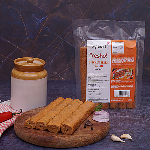 Fresho Chicken Seekh Kabab - Achari, 500 g  