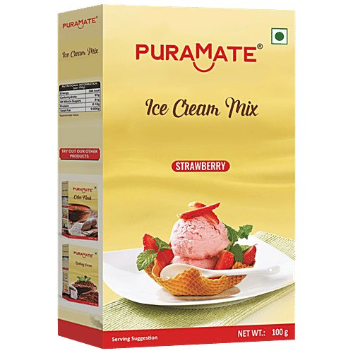 Puramate Icecream Mix - Strawberry, 100 g  