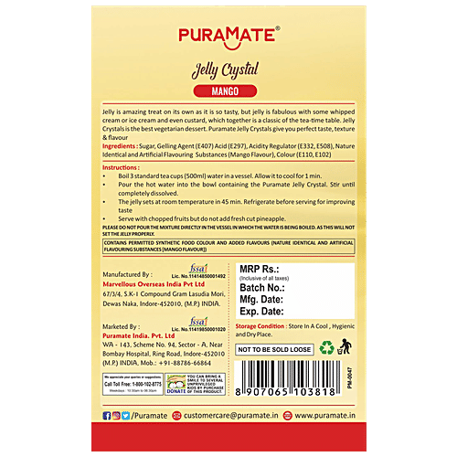 Puramate Jelly Crystal - Mango, 100 g  