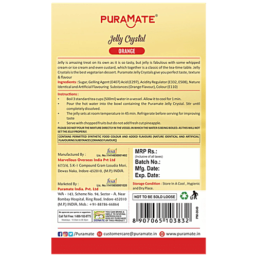 Puramate Jelly Crystal - Orange, 100 g  