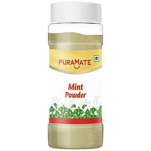 Puramate Mint Powder, 35 g  Vibrant Flavour
 Dynamic Aroma
 Perfect Flavour Booster