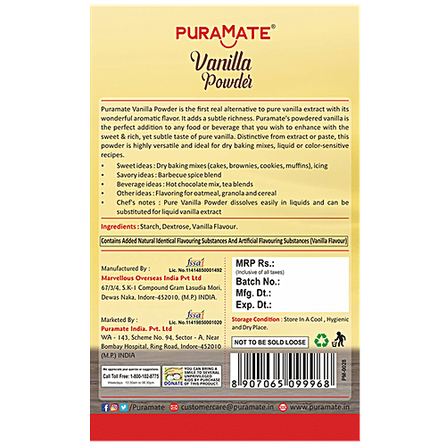 Puramate Vanilla Powder, 100 g  