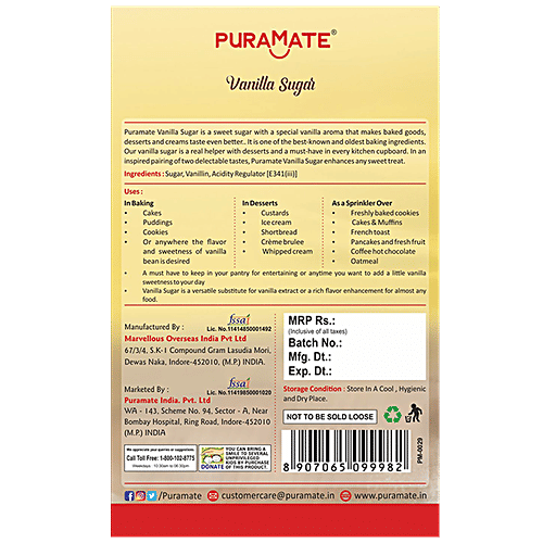 Puramate Vanilla Sugar, 100 g  