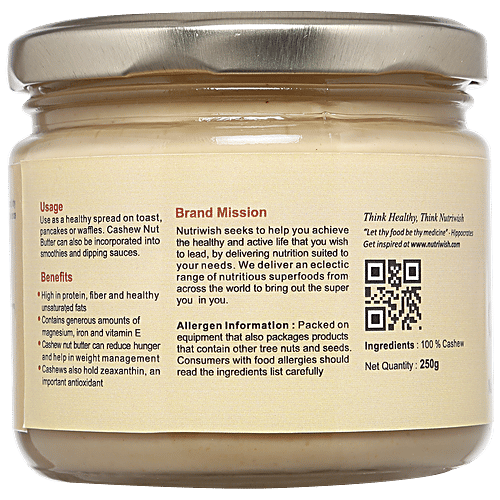 NUTRIWISH Cashewnut Butter, 250 g  