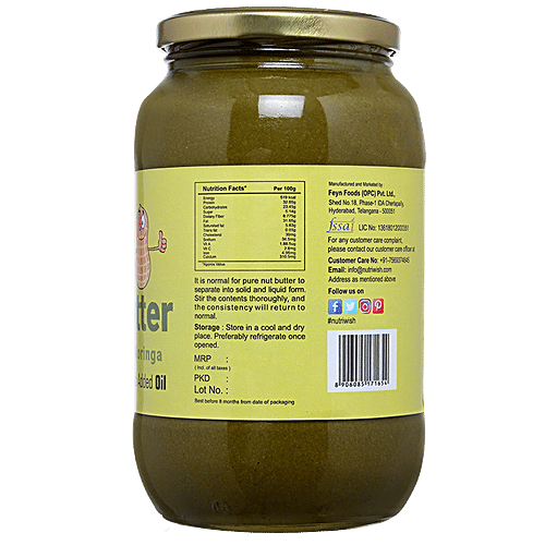 NUTRIWISH Peanut Butter With Whey Protein & Moringa, 1 kg  